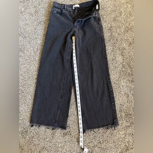 Women's Black Wide Leg Crop Jeans